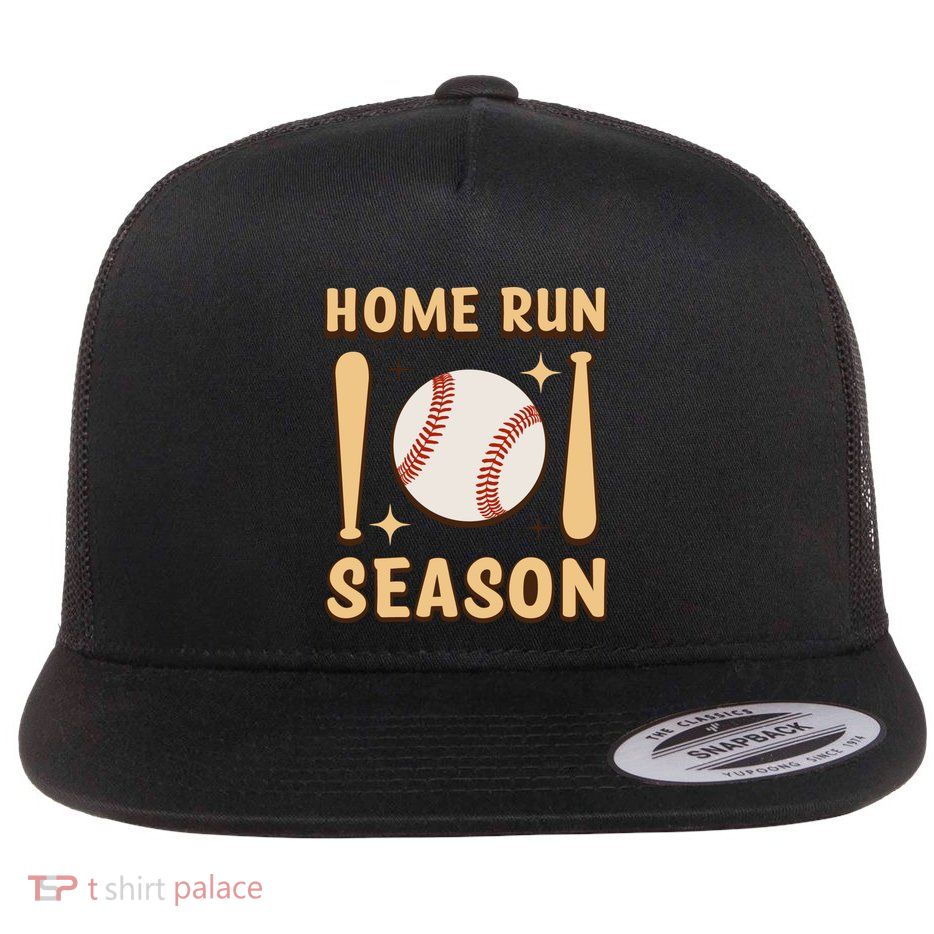 Home Run Season Perfect Gift For Baseball Enthusiasts Flat Bill Trucker Hat