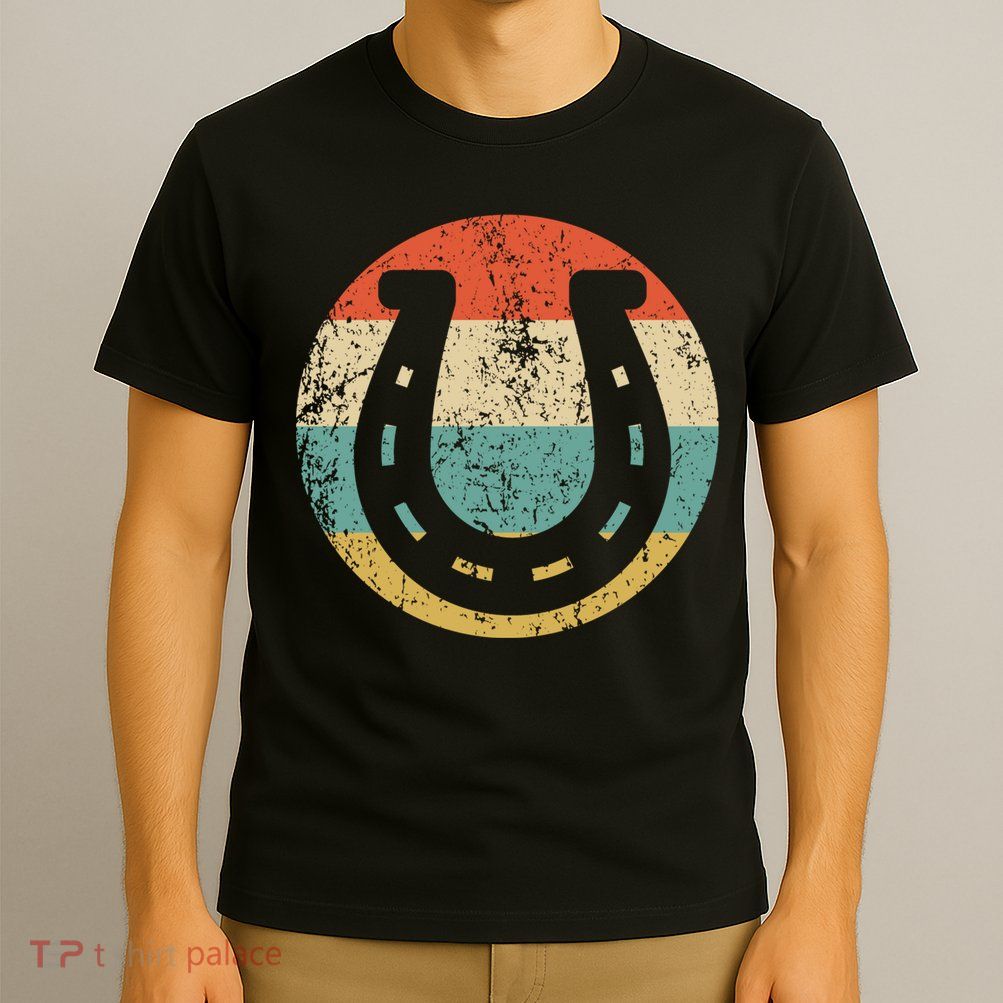 Horseshoe Retro Style Lucky Pullover T-Shirt