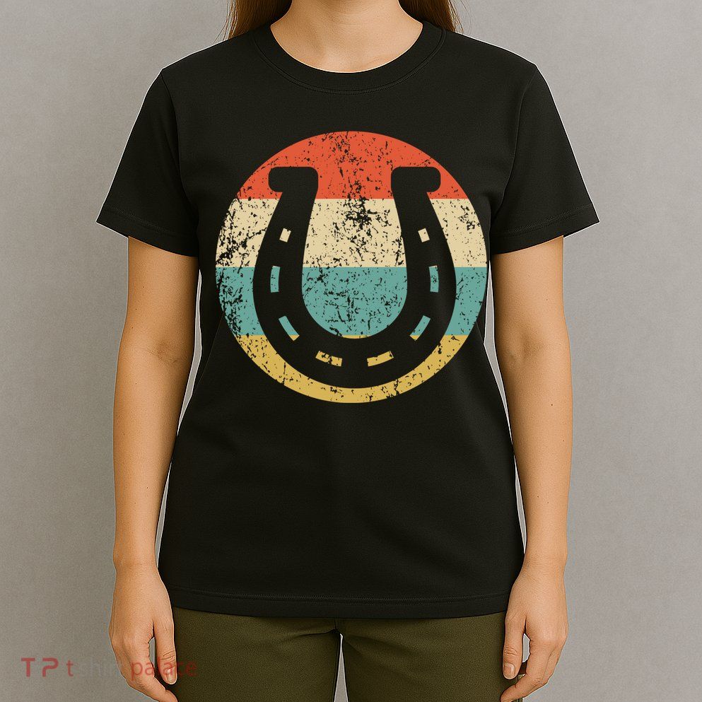 Horseshoe Retro Style Lucky Pullover T-Shirt