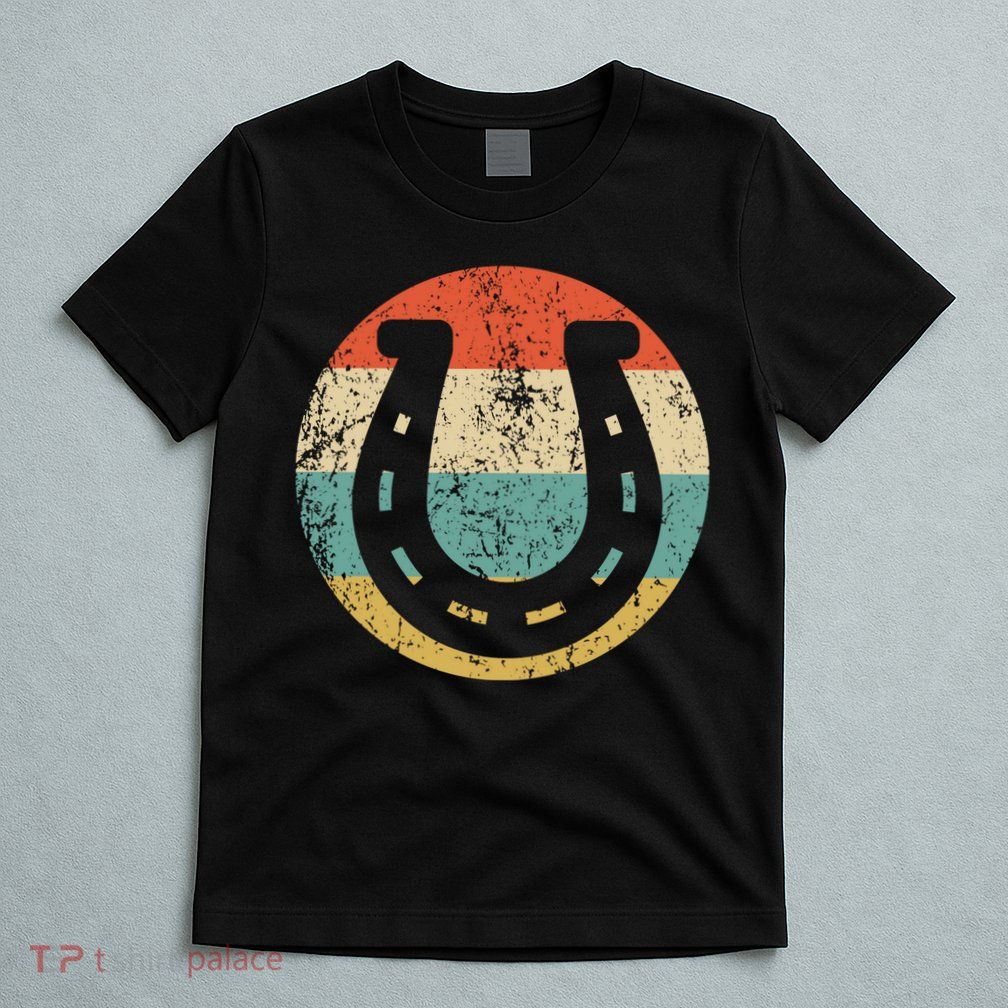Horseshoe Retro Style Lucky Pullover T-Shirt