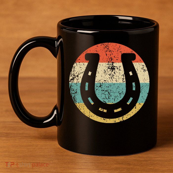 Horseshoe Retro Style Lucky Pullover 11oz C Handle Ceramic Mug