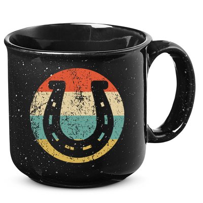 Horseshoe Retro Style Lucky Pullover 15oz Campfire Ceramic Mug