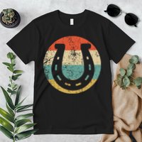 Horseshoe Retro Style Lucky Pullover Premium T-Shirt