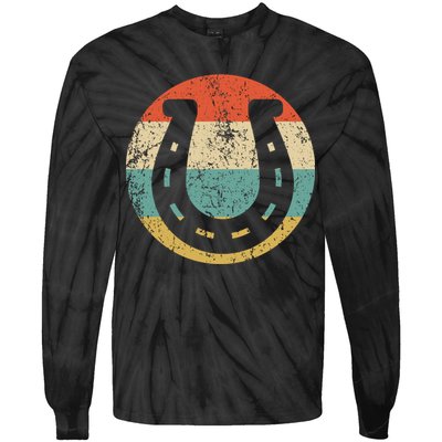 Horseshoe Retro Style Lucky Pullover Tie-Dye Long Sleeve Shirt