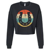 Horseshoe Retro Style Lucky Pullover Cropped Pullover Crew