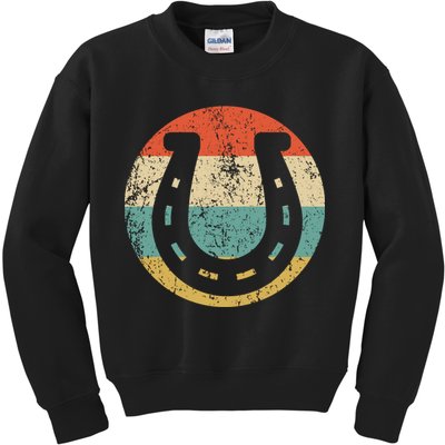 Horseshoe Retro Style Lucky Pullover Kids Sweatshirt