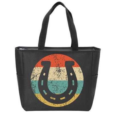 Horseshoe Retro Style Lucky Pullover Zip Tote Bag