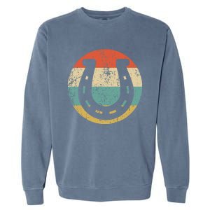 Horseshoe Retro Style Lucky Pullover Garment-Dyed Sweatshirt