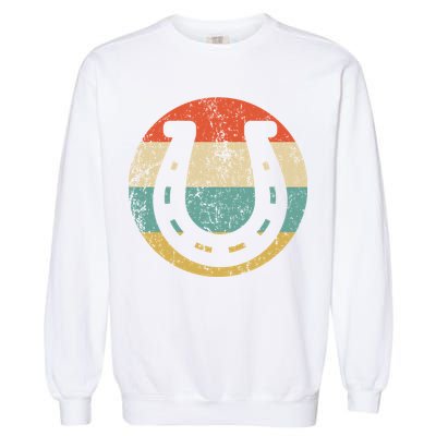 Horseshoe Retro Style Lucky Pullover Garment-Dyed Sweatshirt