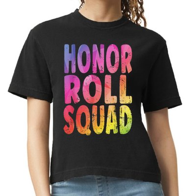 Honor Roll Squad Colorful Text Honor Roll Student Comfort Colors Boxy T-Shirt
