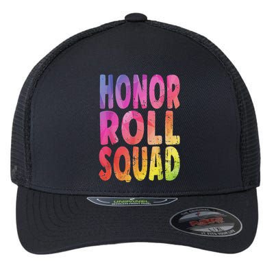 Honor Roll Squad Colorful Text Honor Roll Student Flexfit Unipanel Trucker Cap