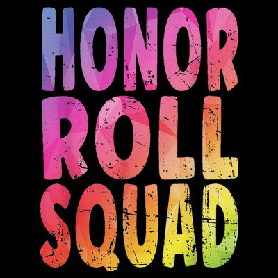 Honor Roll Squad Colorful Text Honor Roll Student T-Shirt