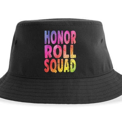 Honor Roll Squad Colorful Text Honor Roll Student Sustainable Bucket Hat