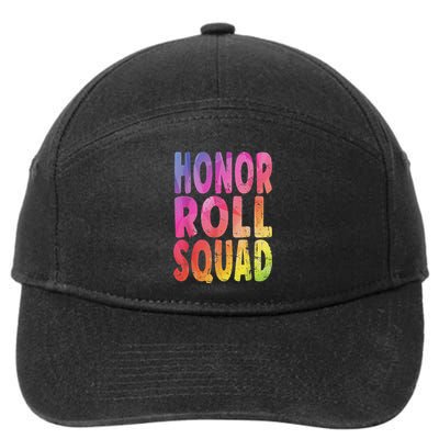 Honor Roll Squad Colorful Text Honor Roll Student 7-Panel Snapback Hat