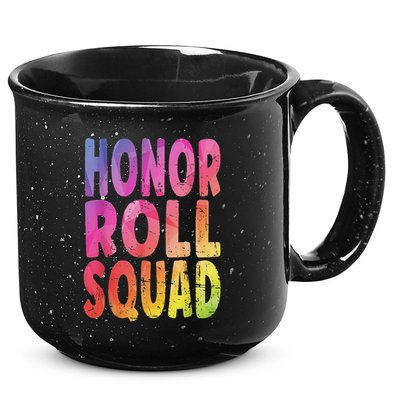 Honor Roll Squad Colorful Text Honor Roll Student 15oz Campfire Ceramic Mug