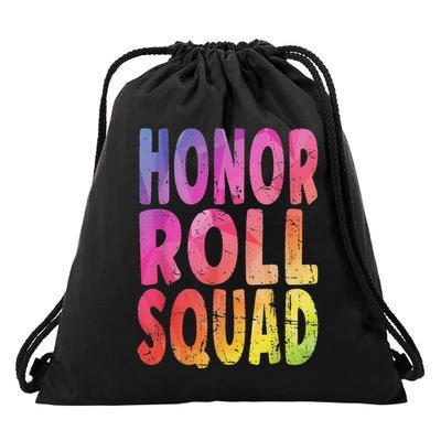 Honor Roll Squad Colorful Text Honor Roll Student Drawstring Bag