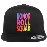 Honor Roll Squad Colorful Text Honor Roll Student Flatbill Hat