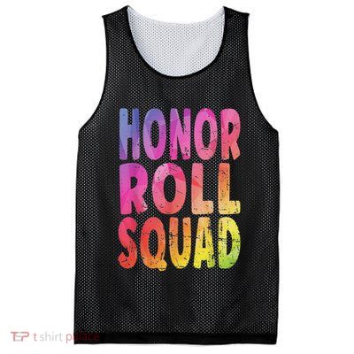 Honor Roll Squad Colorful Text Honor Roll Student Mesh Reversible Basketball Jersey Tank