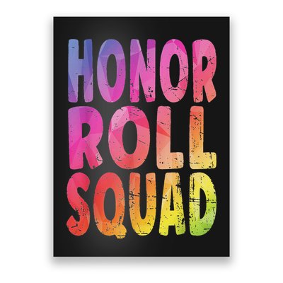 Honor Roll Squad Colorful Text Honor Roll Student Poster