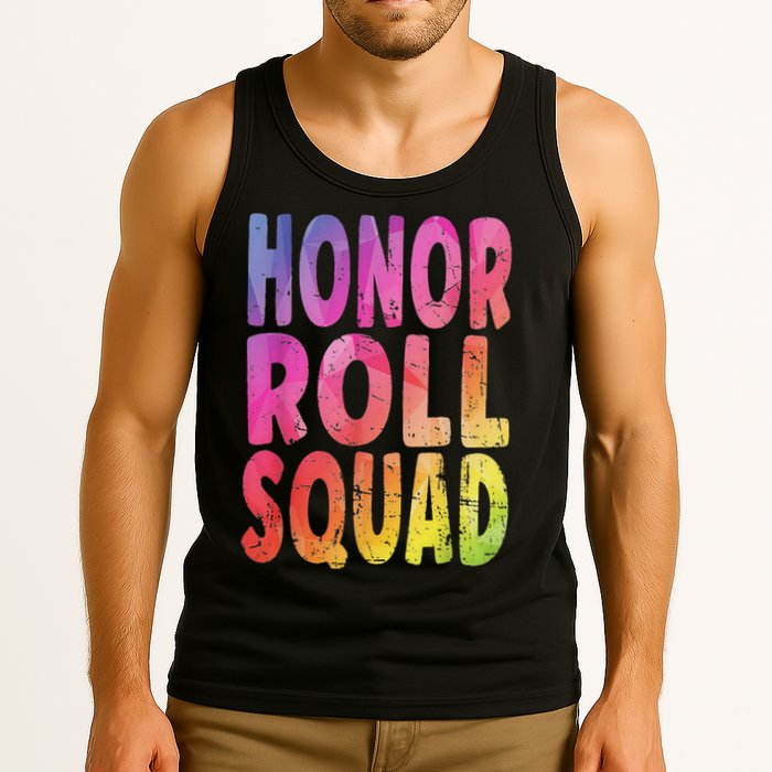 Honor Roll Squad Colorful Text Honor Roll Student Tank Top
