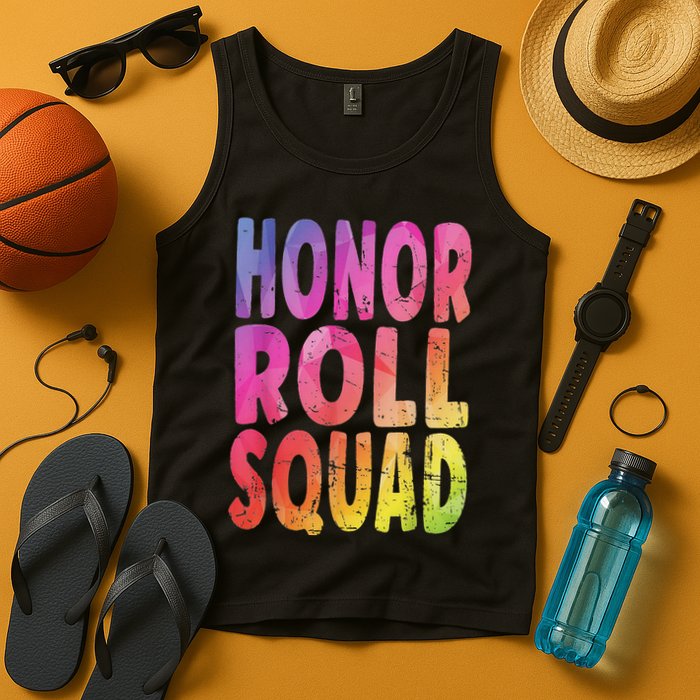 Honor Roll Squad Colorful Text Honor Roll Student Tank Top