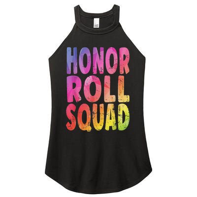 Honor Roll Squad Colorful Text Honor Roll Student Women's Perfect Tri Rocker Tank