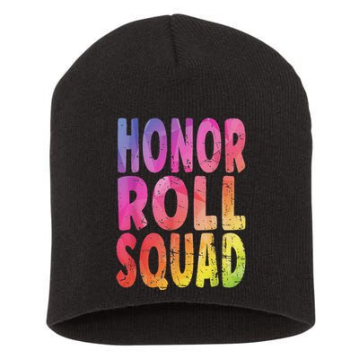Honor Roll Squad Colorful Text Honor Roll Student Short Acrylic Beanie