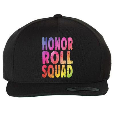 Honor Roll Squad Colorful Text Honor Roll Student Wool Snapback Cap