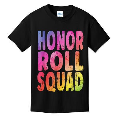 Honor Roll Squad Colorful Text Honor Roll Student Kids T-Shirt