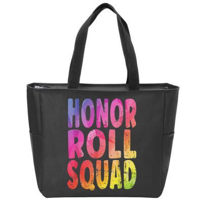 Honor Roll Squad Colorful Text Honor Roll Student Zip Tote Bag