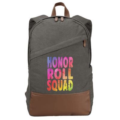 Honor Roll Squad Colorful Text Honor Roll Student Cotton Canvas Backpack