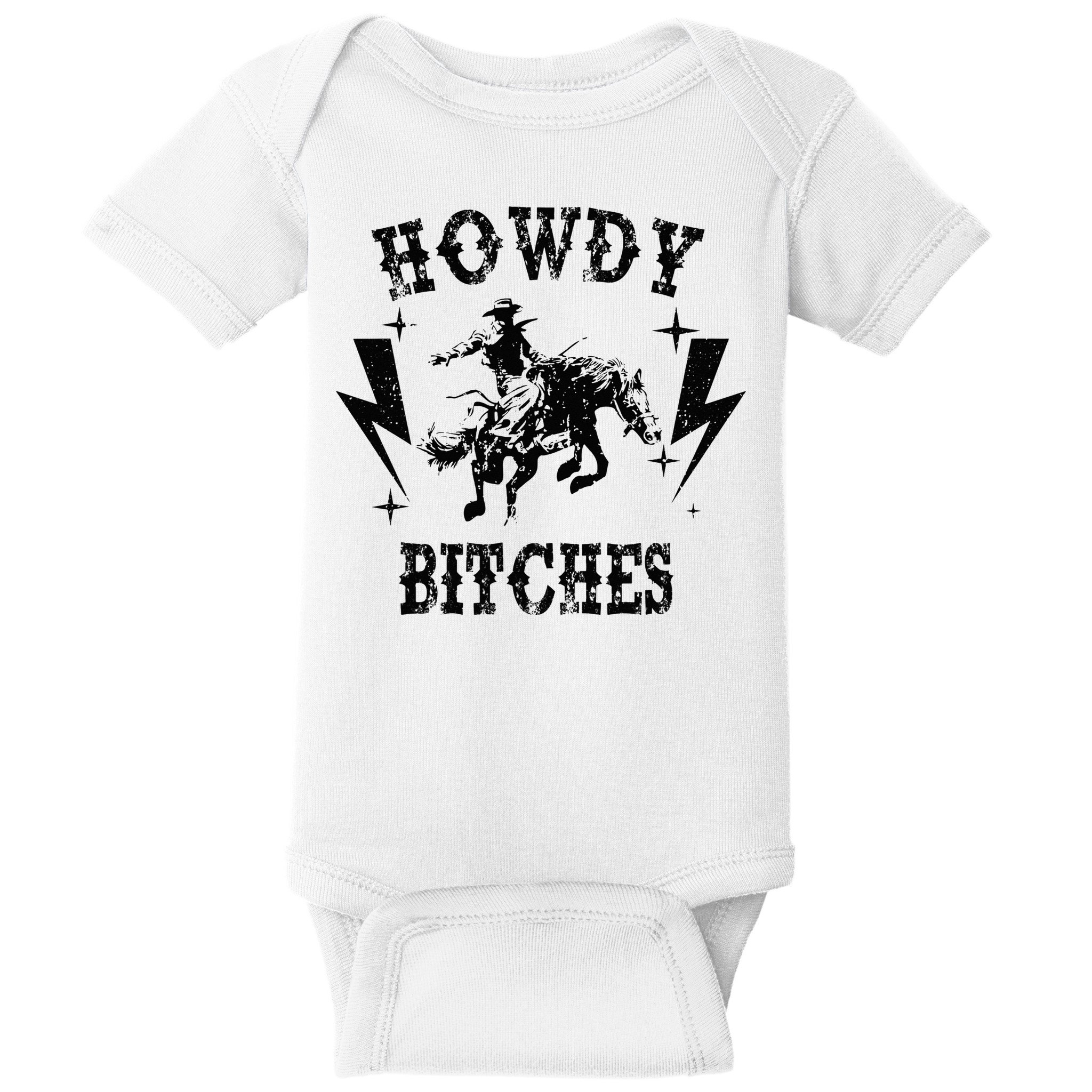 Howdy Rodeo 's Western Country Nashville Cow Baby Bodysuit
