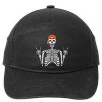 Halloween Rocker Skeleton Rock Hand Skater Cool Boy 7-Panel Snapback Hat