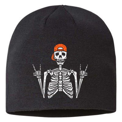 Halloween Rocker Skeleton Rock Hand Skater Cool Boy Sustainable Beanie