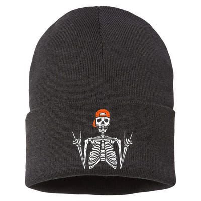 Halloween Rocker Skeleton Rock Hand Skater Cool Boy Sustainable Knit Beanie