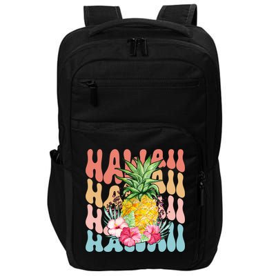 Hawaii Retro Tropical Pineapple Floral Impact Tech Backpack