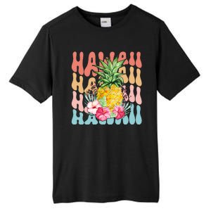 Hawaii Retro Tropical Pineapple Floral Tall Fusion ChromaSoft Performance T-Shirt