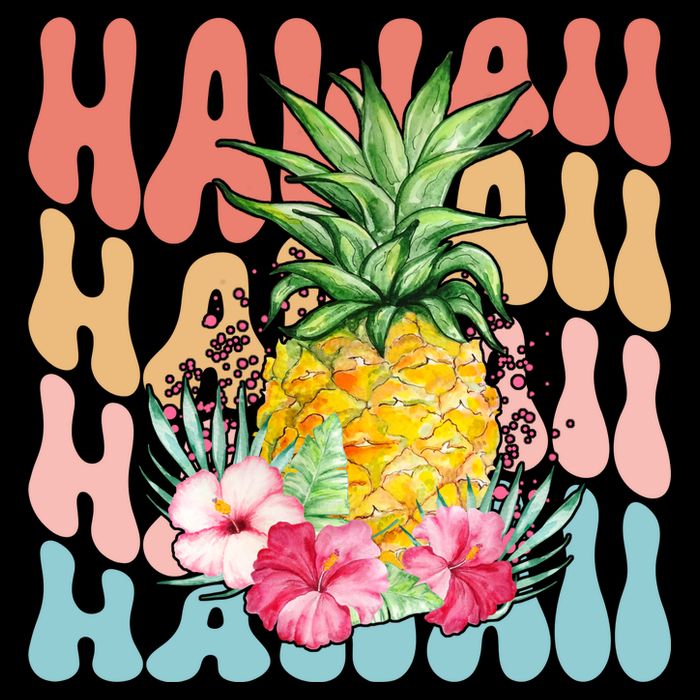 Hawaii Retro Tropical Pineapple Floral Mug