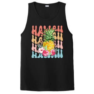 Hawaii Retro Tropical Pineapple Floral PosiCharge Competitor Tank