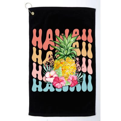 Hawaii Retro Tropical Pineapple Floral Golf Towel