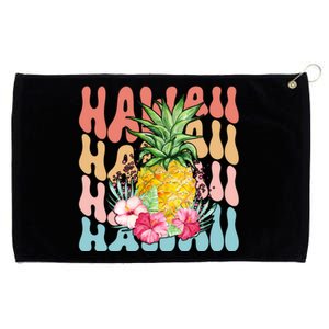 Hawaii Retro Tropical Pineapple Floral Grommeted Golf Towel