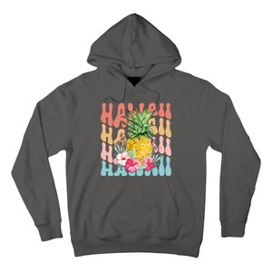 Hawaii Retro Tropical Pineapple Floral Hoodie