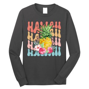 Hawaii Retro Tropical Pineapple Floral Long Sleeve Shirt