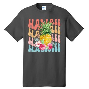 Hawaii Retro Tropical Pineapple Floral Tall T-Shirt