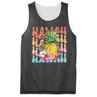 Hawaii Retro Tropical Pineapple Floral Mesh Reversible Basketball Jersey Tank