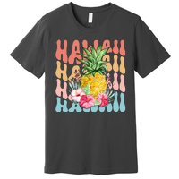 Hawaii Retro Tropical Pineapple Floral Premium T-Shirt