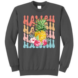 Hawaii Retro Tropical Pineapple Floral Tall Sweatshirt