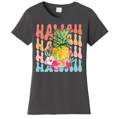 Hawaii Retro Tropical Pineapple Floral Women's T-Shirt