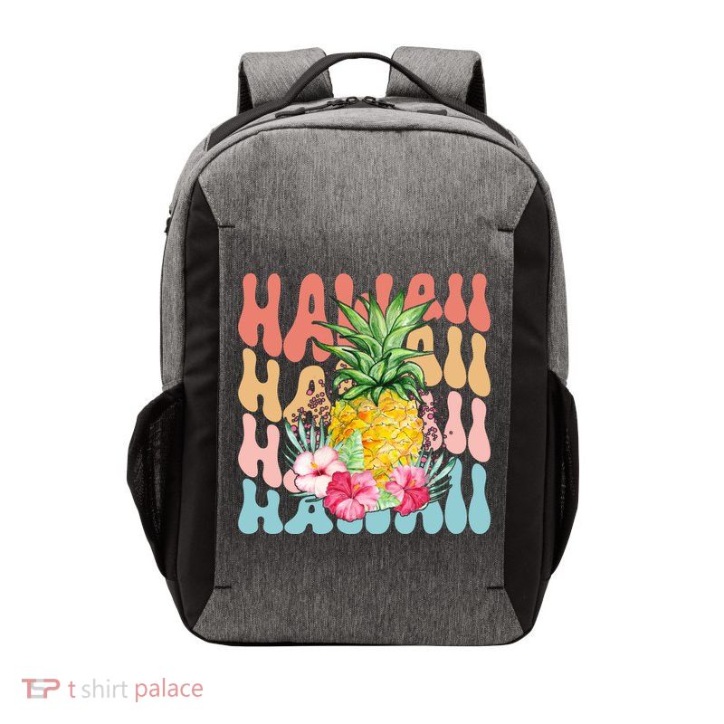 Hawaii Retro Tropical Pineapple Floral Vector Backpack