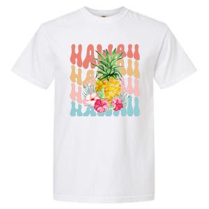 Hawaii Retro Tropical Pineapple Floral Garment-Dyed Heavyweight T-Shirt